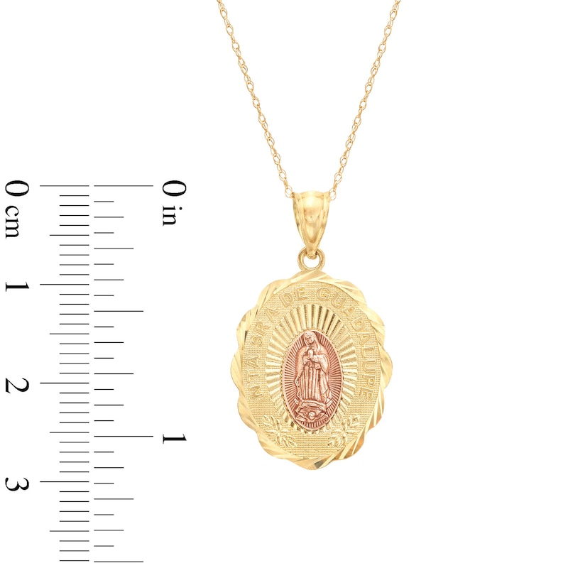 Main Image 3 of Our Lady of Guadalupe Medallion Pendant in 14K Two-Tone Gold