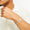 Thumbnail Image 1 of Men's 2 CT. T.W. Diamond Gothic-Style Cross Infinity Chain Link Bracelet in 10K Gold - 8.5"