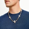 Thumbnail Image 2 of Men's 5 CT. T.W. Diamond Gothic-Style Cross with Beads Necklace in 10K Gold - 22"
