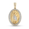 Thumbnail Image 1 of Men's 1/4 CT. T.W. Diamond Saint Jude Oval Frame Necklace Charm in 10K Gold