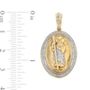 Thumbnail Image 2 of Men's 1/4 CT. T.W. Diamond Saint Jude Oval Frame Necklace Charm in 10K Gold