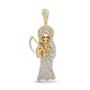 Thumbnail Image 1 of Men's 1/2 CT. T.W. Diamond Santa Muerte Necklace Charm in 10K Gold