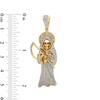 Thumbnail Image 2 of Men's 1/2 CT. T.W. Diamond Santa Muerte Necklace Charm in 10K Gold