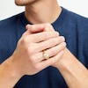 Thumbnail Image 2 of Men's 1/10 CT. T.W. Diamond Cross Sunburst Oval Signet Ring in 14K Gold