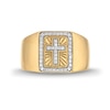 Thumbnail Image 4 of 1/4 CT. T.W. Diamond Cross Square-Top Signet Ring in 14K Gold