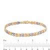 Thumbnail Image 4 of Heart Link Bracelet in 14K Tri-Tone Gold