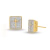 Thumbnail Image 1 of Men's 1/2 CT. T.W. Diamond Cross Square Stud Earrings in 14K Gold