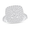 Thumbnail Image 1 of 1-1/2 CT. T.W.Diamond Double Cushion Frame Engagement Ring in 10K White Gold