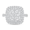 Thumbnail Image 3 of 1-1/2 CT. T.W.Diamond Double Cushion Frame Engagement Ring in 10K White Gold