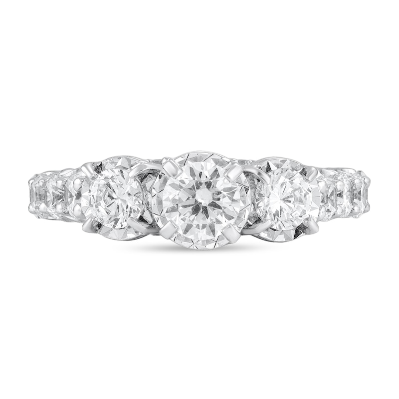 Main Image 3 of 1-3/4 CT. T.W. Diamond Three Stone Engagement Ring in 14K White Gold