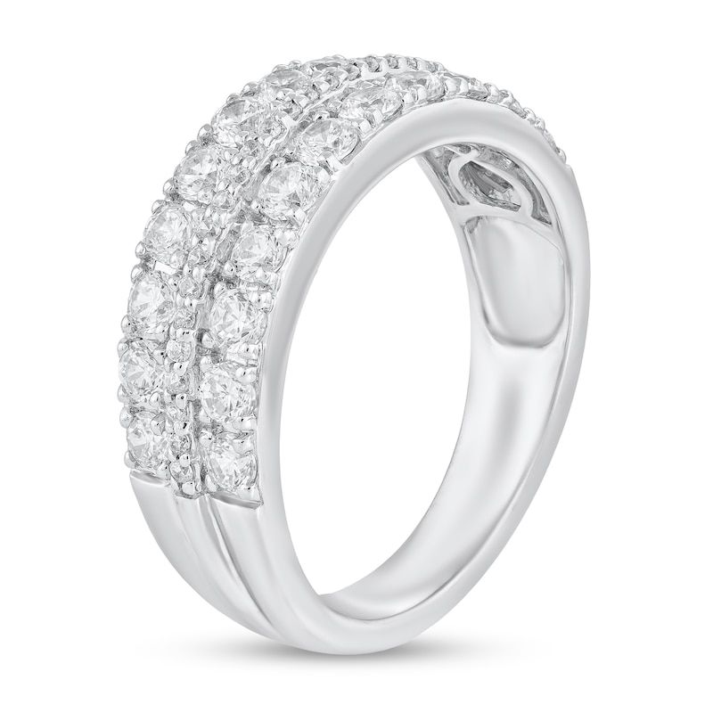 Main Image 2 of 1 CT. T.W. Diamond Three Row Band in 10K White Gold