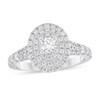 Thumbnail Image 1 of 1 CT. T.W. Diamond Double Oval Frame Engagement Ring in 14K White Gold
