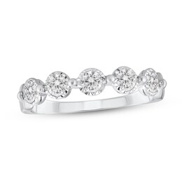1/2 CT. T.W. Diamond Five Stone Band in 10K White Gold