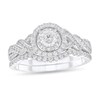 Thumbnail Image 1 of 5/8 CT. T.W. Diamond Twist Bridal Set in 10K White Gold