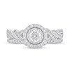 Thumbnail Image 3 of 5/8 CT. T.W. Diamond Twist Bridal Set in 10K White Gold