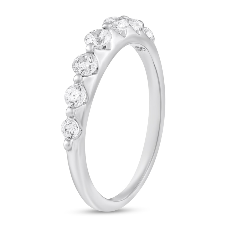 Main Image 2 of 1/2 CT. T.W. Diamond Seven Stone Band in 10K White Gold
