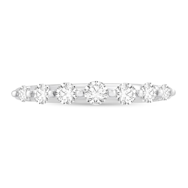 Main Image 3 of 1/2 CT. T.W. Diamond Seven Stone Band in 10K White Gold