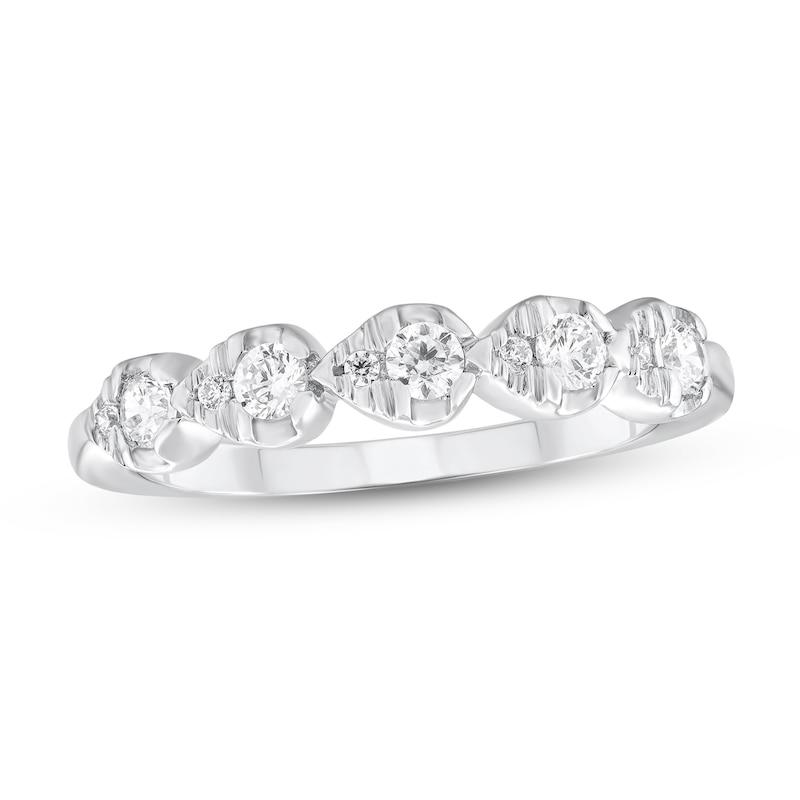 Main Image 1 of 1/3 CT. T.W. Diamond Sideways Pear Frame Band in 10K White Gold