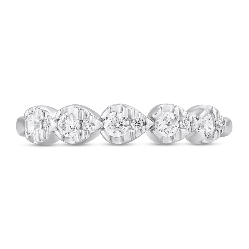 Main Image 3 of 1/3 CT. T.W. Diamond Sideways Pear Frame Band in 10K White Gold