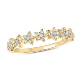 1/4 CT. T.W. Multi-Diamond Stars Stackable Band in 10K Gold