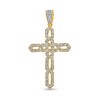 Thumbnail Image 1 of 1/5 CT. T.W. Diamond Open Braid Cross Necklace Charm in 14K Gold
