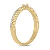 Thumbnail Image 2 of 1/6 CT. T.W. Baguette-Cut and Round Diamond Rope Edge Double Row Stackable Band in 10K Gold