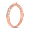 Thumbnail Image 2 of 1/6 CT. T.W. Baguette-Cut and Round Diamond Rope Edge Double Row Stackable Band in 10K Rose Gold