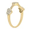 Thumbnail Image 2 of 1/3 CT. T.W. Heart-Shaped Multi-Diamond Station Three Stone Stackable Band in Sterling Silver with 14K Gold Plate