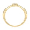 Thumbnail Image 3 of 1/3 CT. T.W. Heart-Shaped Multi-Diamond Station Three Stone Stackable Band in Sterling Silver with 14K Gold Plate