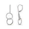 Thumbnail Image 1 of 1/5 CT. T.W. Diamond and Polished Interlocking Double Circle Drop Earrings in Sterling Silver