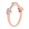 Thumbnail Image 2 of 1/3 CT. T.W. Heart-Shaped Multi-Diamond Station Three Stone Stackable Band in Sterling Silver with 14K Rose Gold Plate