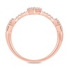 Thumbnail Image 3 of 1/3 CT. T.W. Heart-Shaped Multi-Diamond Station Three Stone Stackable Band in Sterling Silver with 14K Rose Gold Plate