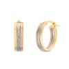 Thumbnail Image 1 of Triple Layered Hoop Earrings in 14K Tri-Tone Gold