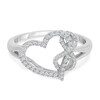 Thumbnail Image 1 of 1/4 CT. T.W. Diamond Entwined Infinity and Heart Ring in Sterling Silver