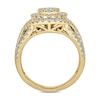 Thumbnail Image 3 of 2 CT. T.W. Oval-Shaped Multi-Diamond Double Frame Twist Shank Engagement Ring in 10K Gold