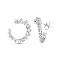 2 CT. T.W. Diamond Starburst Open Stud Earrings in 14K White Gold