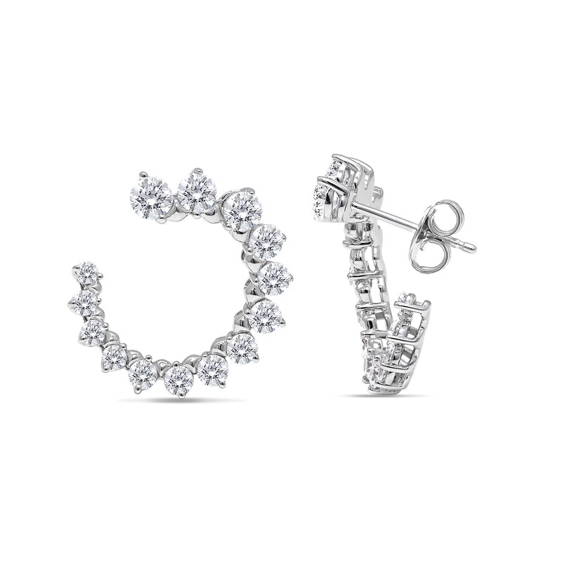 2 CT. T.W. Diamond Starburst Open Stud Earrings in 14K White Gold