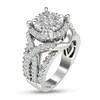 Thumbnail Image 2 of 1 CT. T.W. Multi-Diamond Framed Twist Shank Engagement Ring in 10K White Gold