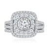 Thumbnail Image 1 of 2 CT. T.W. Multi-Diamond Double Cushion-Framed Engagement Ring in 10K White Gold