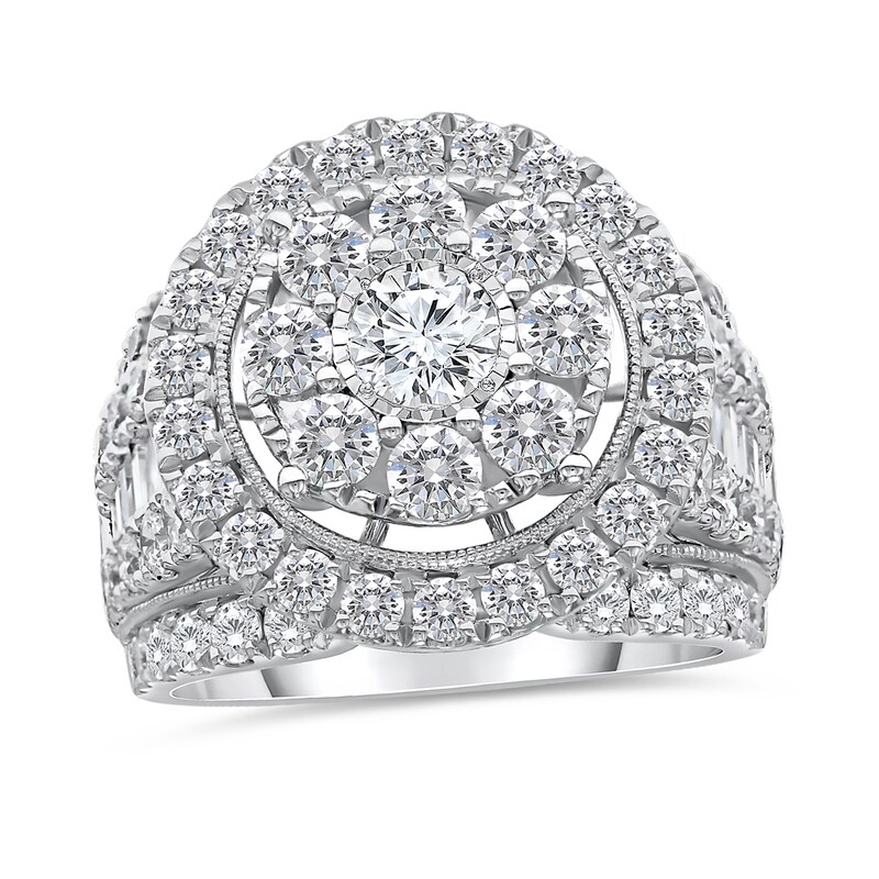 Main Image 1 of 4 CT. T.W. Multi-Diamond Framed Engagement Ring in 10K White Gold
