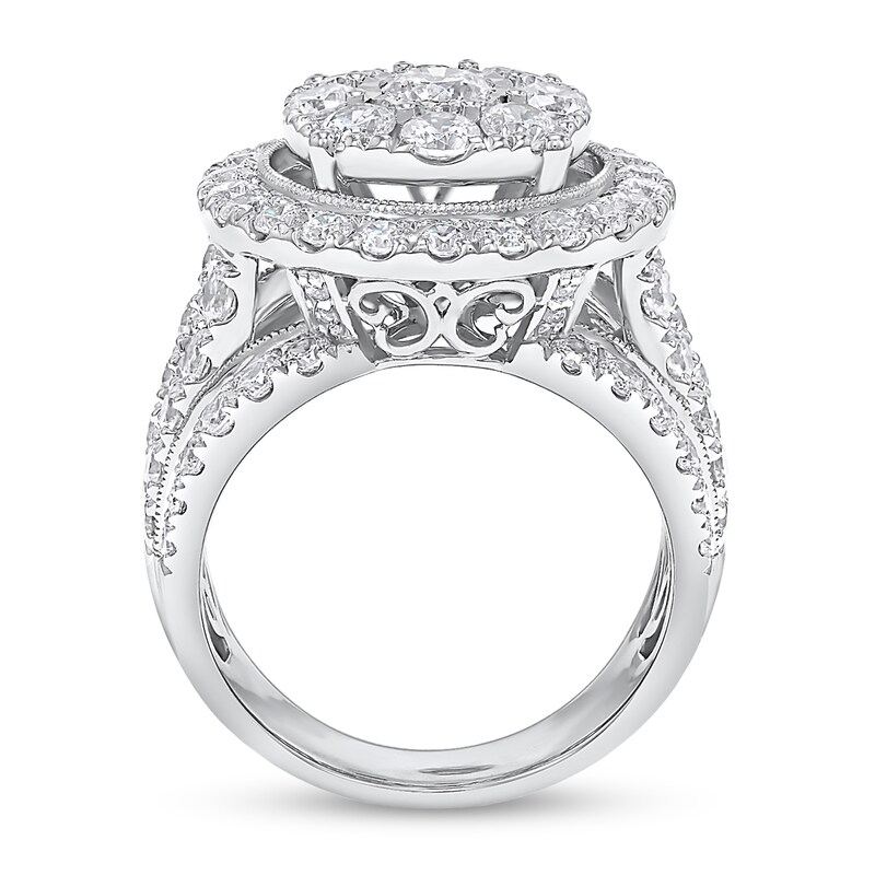 Main Image 3 of 4 CT. T.W. Multi-Diamond Framed Engagement Ring in 10K White Gold