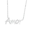 Thumbnail Image 1 of 1/20 CT. T.W. Diamond "Amor" Necklace in Sterling Silver