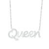 Thumbnail Image 1 of 1/10 CT. T.W. Diamond "Queen" Necklace in Sterling Silver