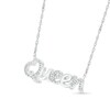Thumbnail Image 2 of 1/10 CT. T.W. Diamond "Queen" Necklace in Sterling Silver