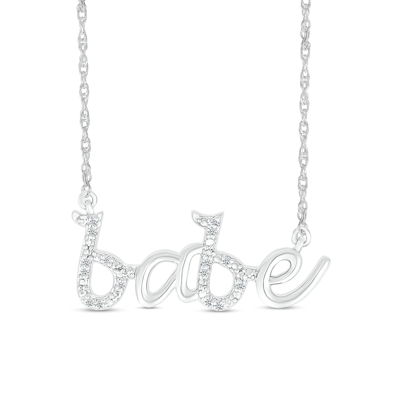 Main Image 1 of 1/20 CT. T.W. Diamond "babe" Necklace in Sterling Silver