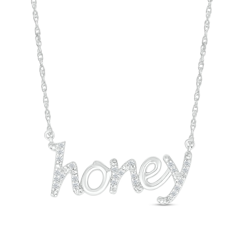 Main Image 1 of 1/10 CT. T.W. Diamond "honey" Necklace in Sterling Silver