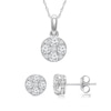Thumbnail Image 1 of 1-3/8 CT. T.W. Multi-Diamond Pendant and Stud Earrings Set in 14K White Gold