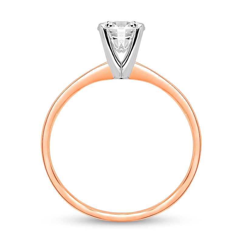 Main Image 2 of 1 CT. Certified Diamond Solitaire Engagement Ring in 14K Rose Gold (J/I1)