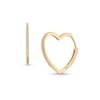 Thumbnail Image 1 of 1/10 CT. T.W. Diamond Heart-Shaped Hoop Earrings in 10K Gold