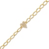 Thumbnail Image 1 of 1/20 CT. T.W. Heart-Shaped Multi-Diamond Curb Chain Bracelet in 10K Gold - 7"